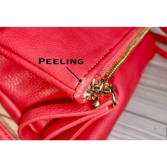 Charming Charlie Dark Coral Convertible Clutch To Shoulder Bag to Crossbody Hand - Picture 8 of 12